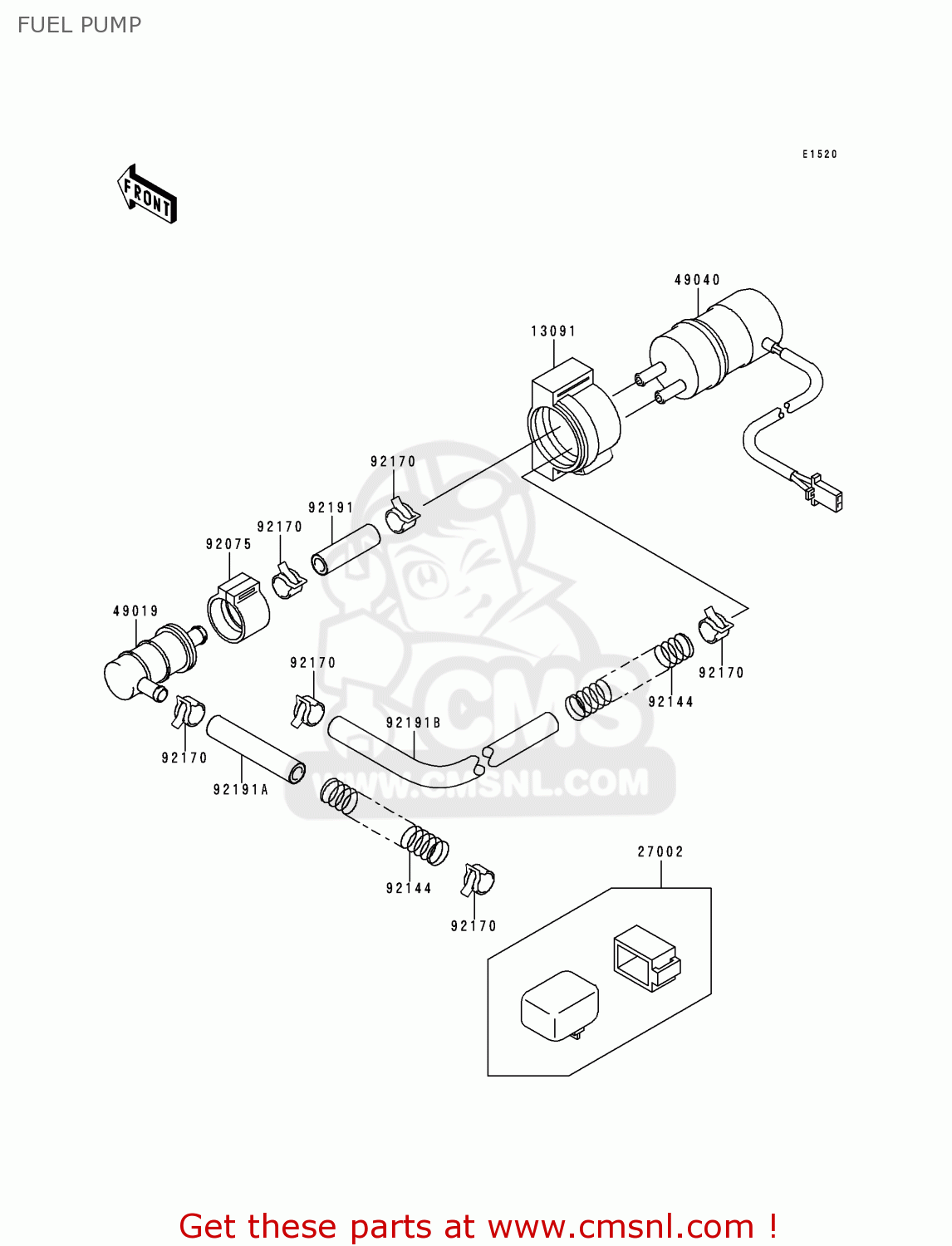 FUEL PUMP ZX900EH1 NINJA ZX9R 2000 EUROPE UK FR IS NR