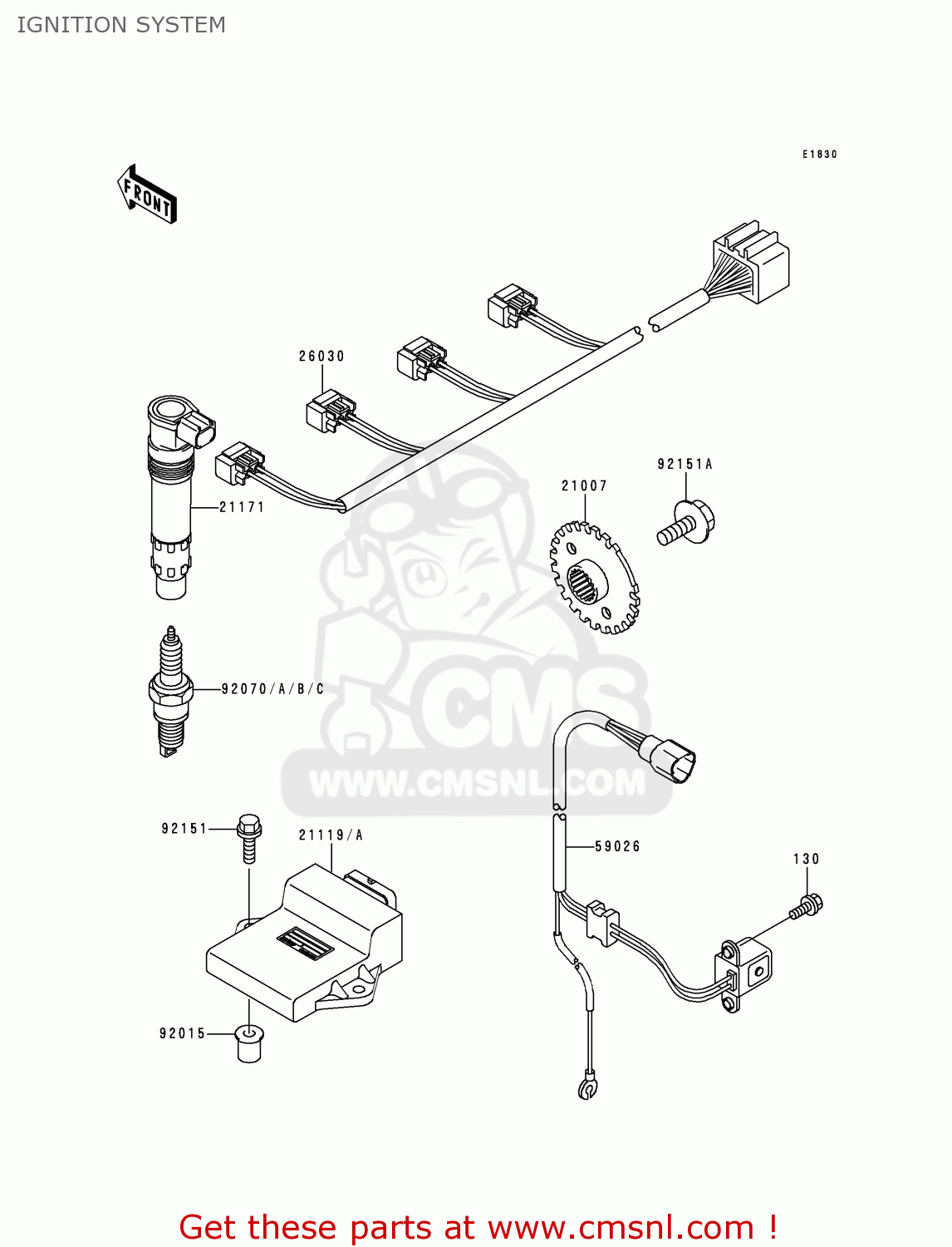 IGNITION SYSTEM ZX900EH1 NINJA ZX9R 2000 EUROPE UK FR IS NR