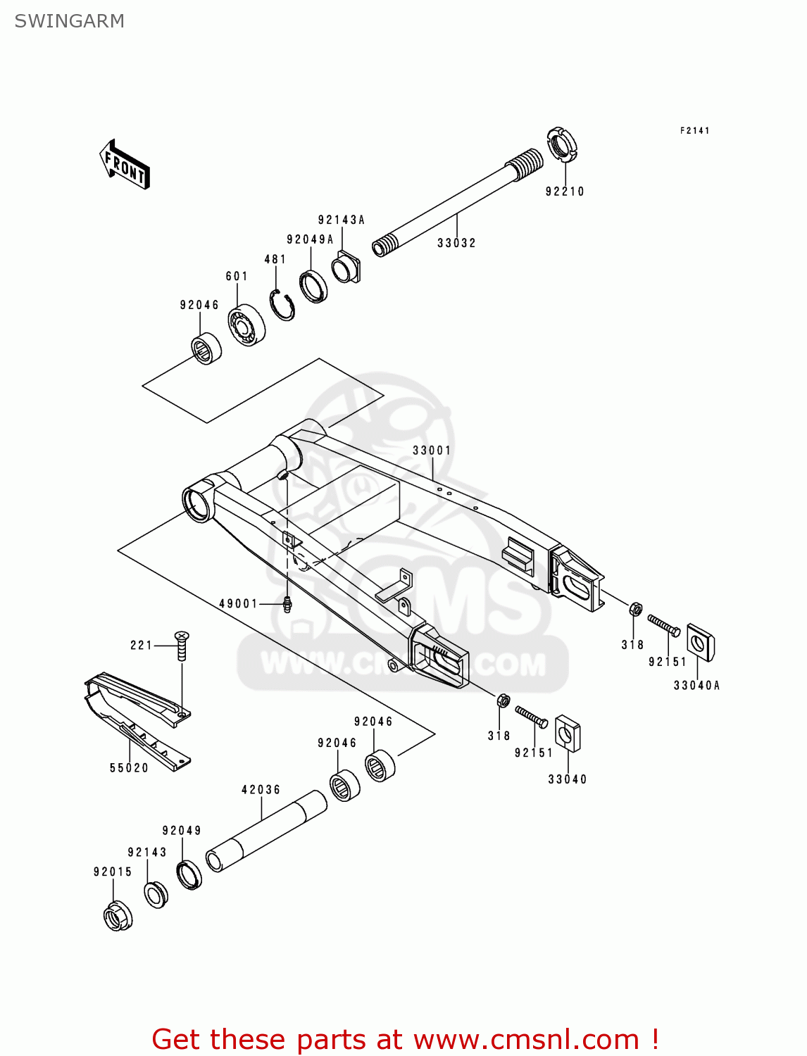 SWINGARM ZX900EH1 NINJA ZX9R 2000 EUROPE UK FR IS NR