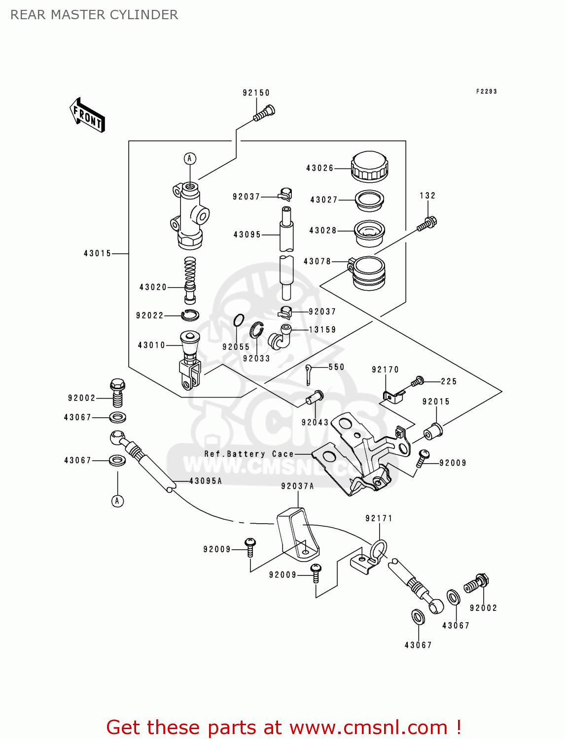 REAR MASTER CYLINDER ZX900EH1 NINJA ZX9R 2000 EUROPE UK FR IS NR