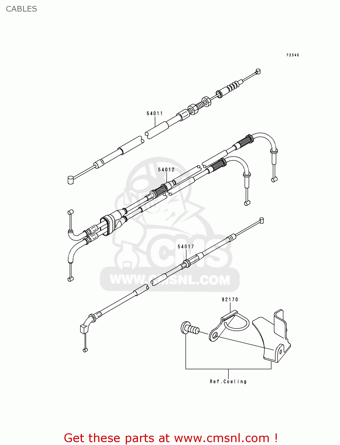 CABLES ZX900EH1 NINJA ZX9R 2000 EUROPE UK FR IS NR
