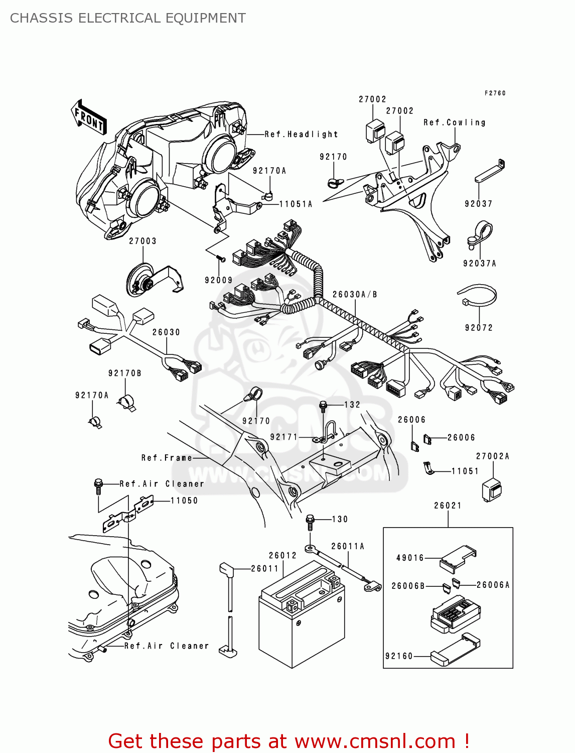 CHASSIS ELECTRICAL EQUIPMENT ZX900EH1 NINJA ZX9R 2000 EUROPE UK FR IS NR