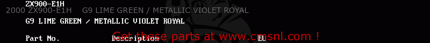 2000 ZX900-E1H    G9 LIME GREEN / METALLIC VIOLET ROYAL ZX900EH1 NINJA ZX9R 2000 EUROPE UK FR IS NR
