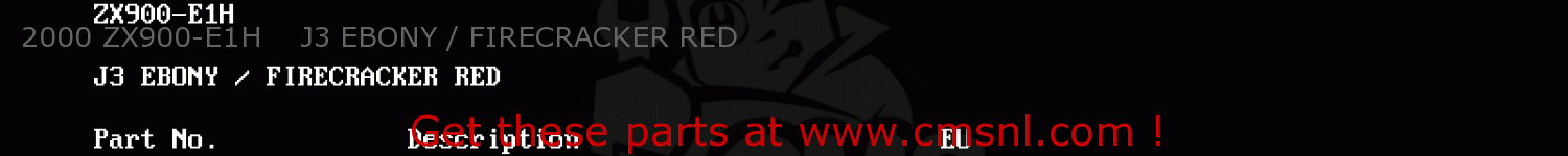2000 ZX900-E1H    J3 EBONY / FIRECRACKER RED ZX900EH1 NINJA ZX9R 2000 EUROPE UK FR IS NR