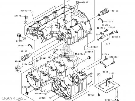 CRANKCASE - ZX900EH1 NINJA ZX9R 2000 EUROPE UK FR IS NR