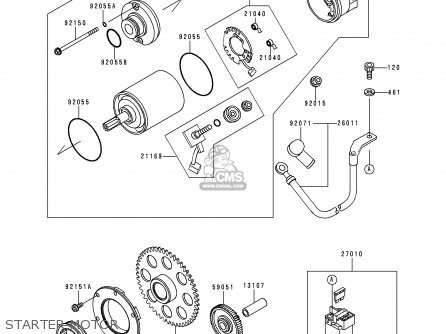 STARTER MOTOR - ZX900EH1 NINJA ZX9R 2000 EUROPE UK FR IS NR