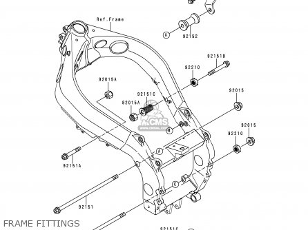 FRAME FITTINGS - ZX900EH1 NINJA ZX9R 2000 EUROPE UK FR IS NR