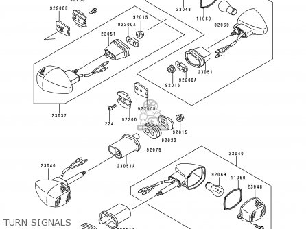 TURN SIGNALS - ZX900EH1 NINJA ZX9R 2000 EUROPE UK FR IS NR