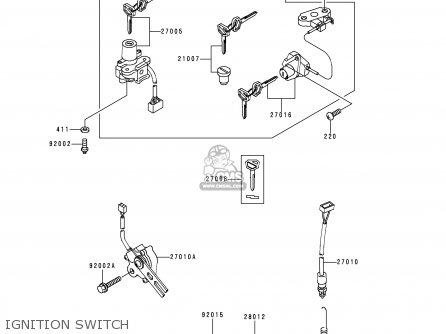 IGNITION SWITCH - ZX900EH1 NINJA ZX9R 2000 EUROPE UK FR IS NR