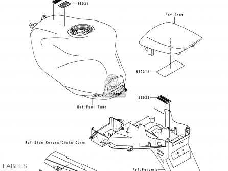 LABELS - ZX900EH1 NINJA ZX9R 2000 EUROPE UK FR IS NR