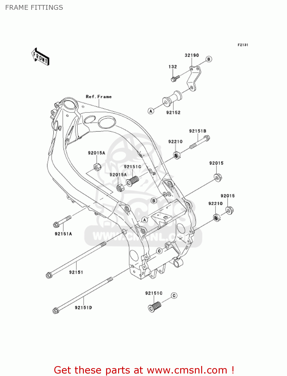 FRAME FITTINGS ZX900F1 NINJA ZX9R 2002 USA CALIFORNIA CANADA