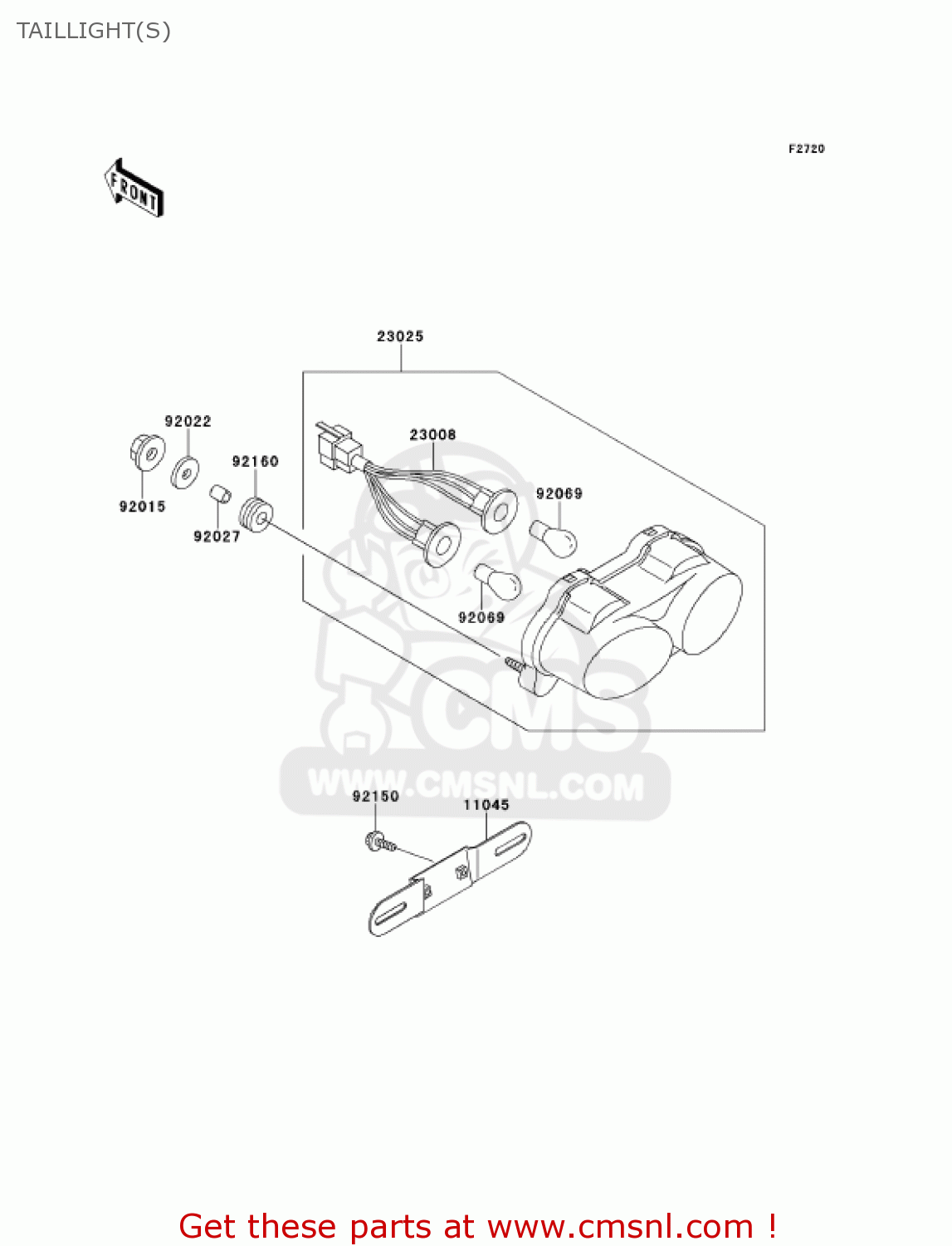 TAILLIGHT(S) ZX900F1 NINJA ZX9R 2002 USA CALIFORNIA CANADA