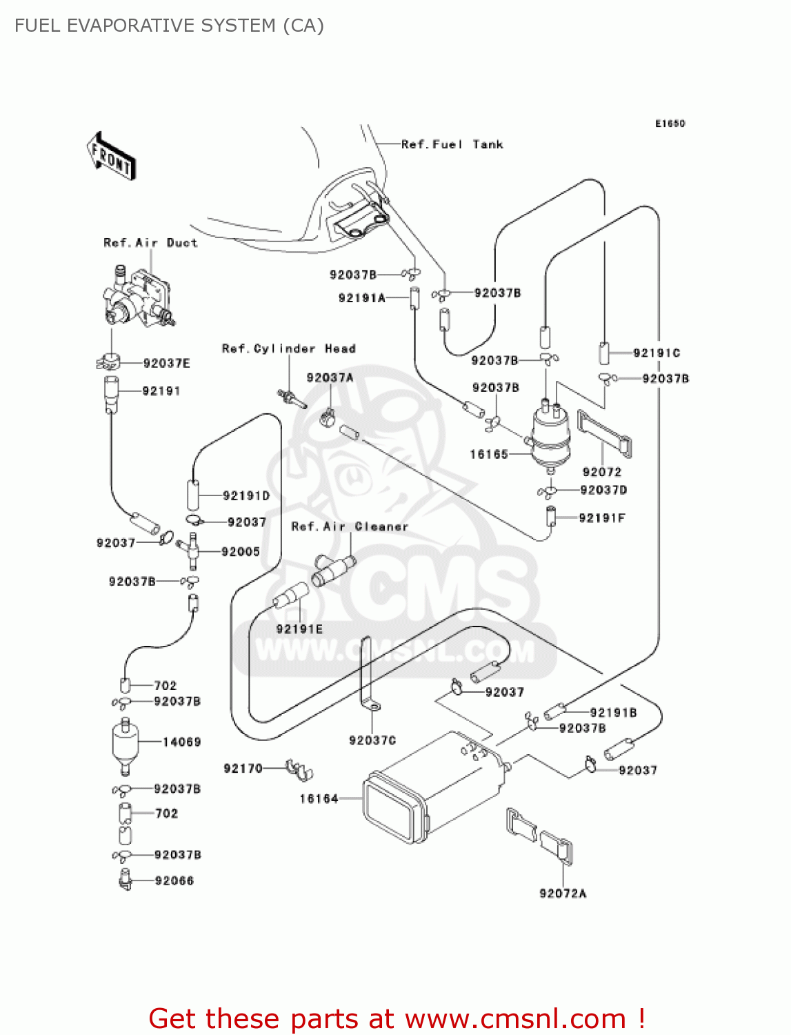 FUEL EVAPORATIVE SYSTEM (CA) ZX900F1 NINJA ZX9R 2002 USA CALIFORNIA CANADA