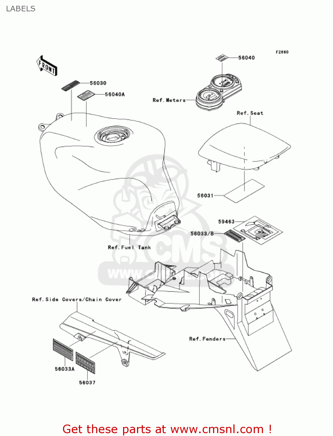 LABELS ZX900F1 NINJA ZX9R 2002 USA CALIFORNIA CANADA