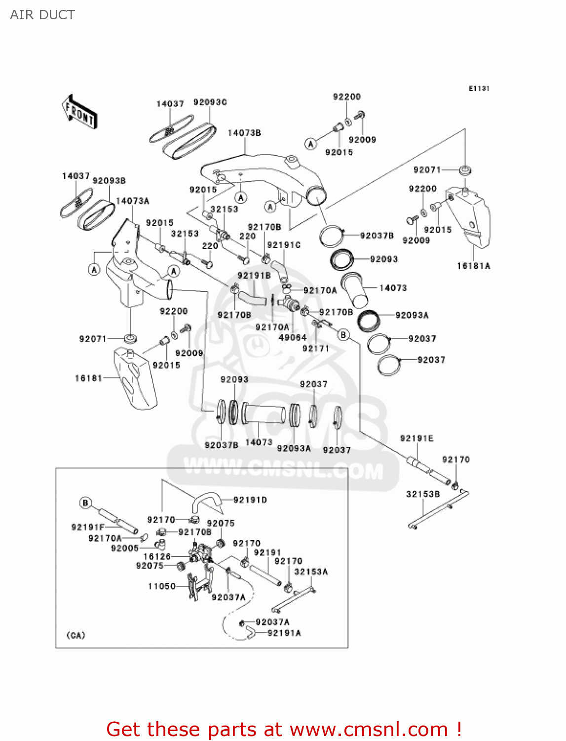 AIR DUCT ZX900F1 NINJA ZX9R 2002 USA CALIFORNIA CANADA