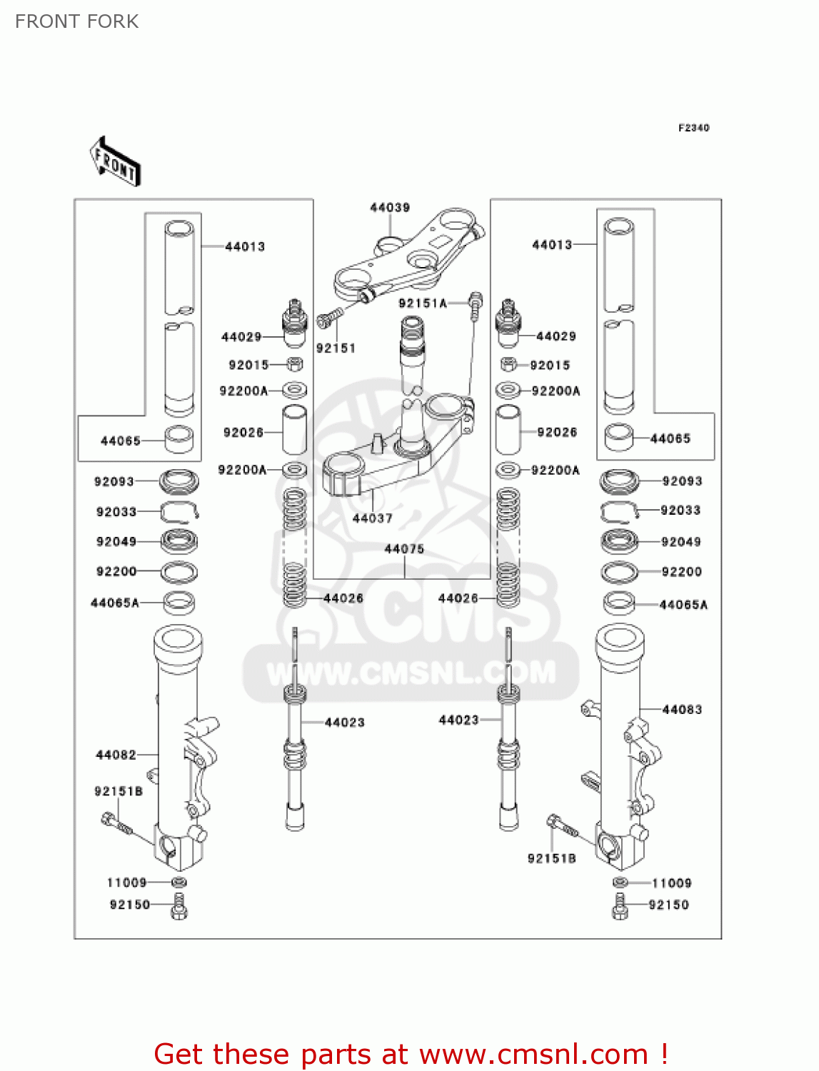 FRONT FORK ZX900F1 NINJA ZX9R 2002 USA CALIFORNIA CANADA