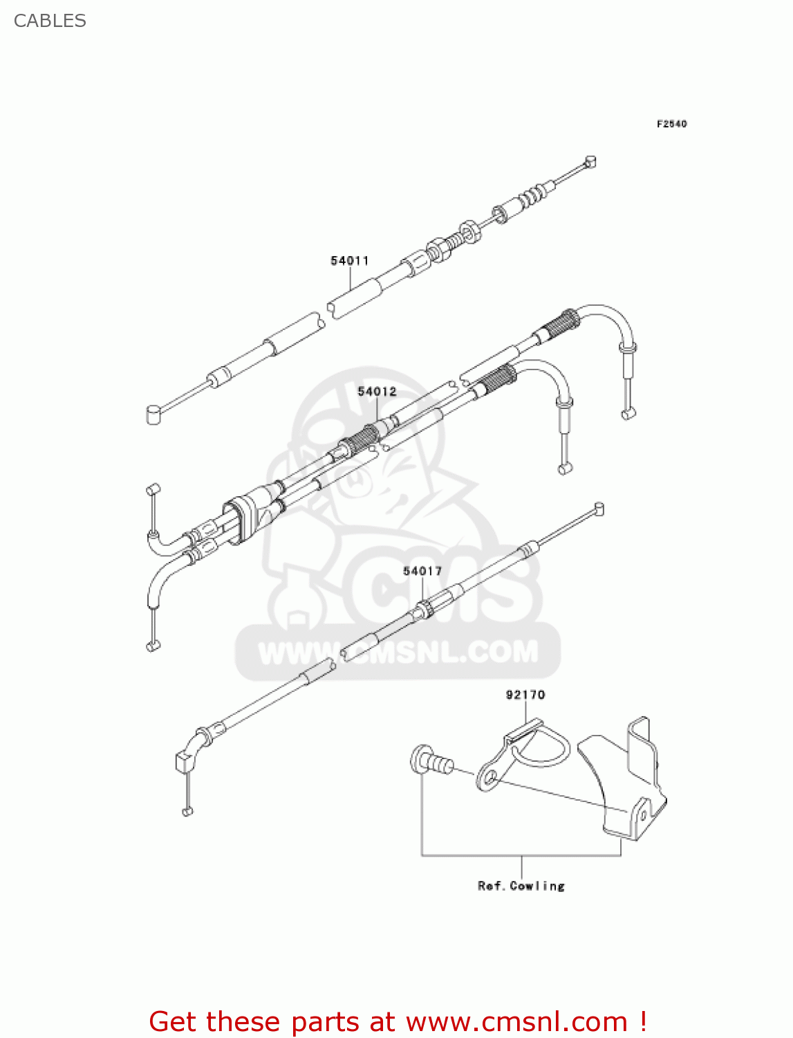 CABLES ZX900F1 NINJA ZX9R 2002 USA CALIFORNIA CANADA