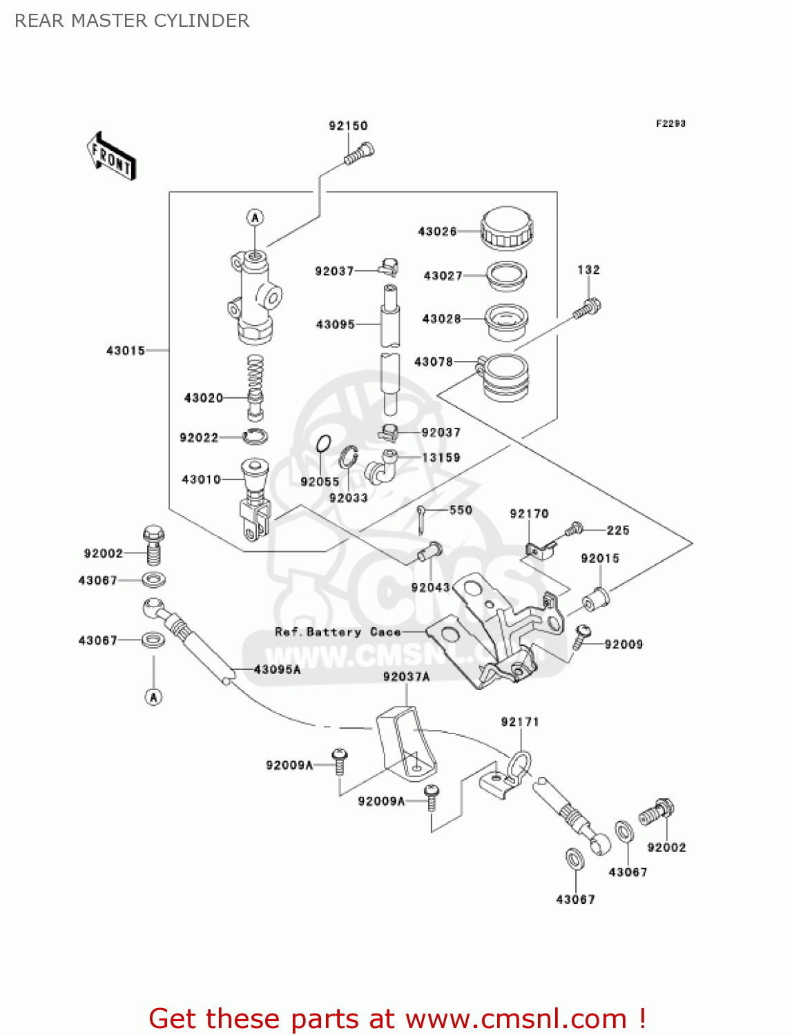 REAR MASTER CYLINDER ZX900F1 NINJA ZX9R 2002 USA CALIFORNIA CANADA