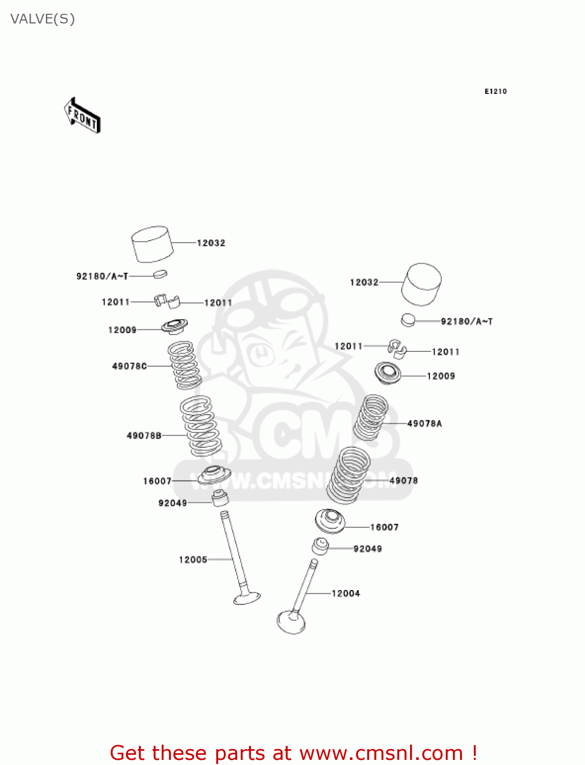 VALVE(S) ZX900F1 NINJA ZX9R 2002 USA CALIFORNIA CANADA