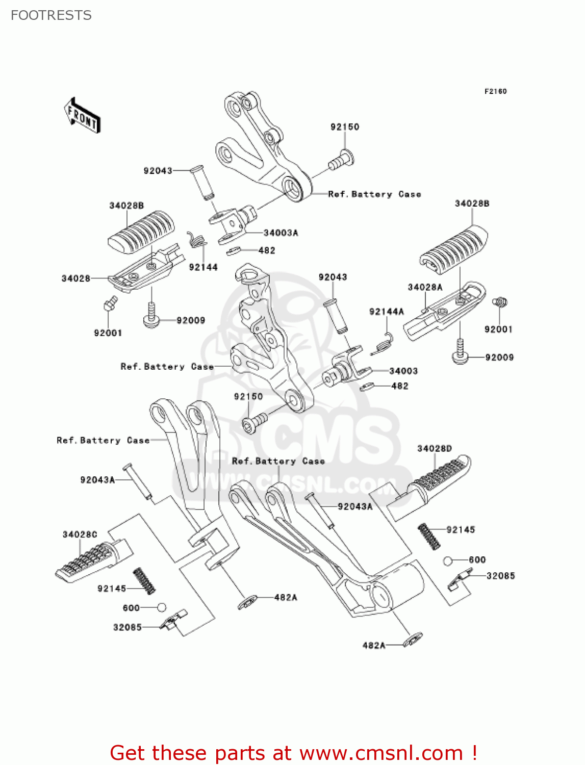 FOOTRESTS ZX900F1 NINJA ZX9R 2002 USA CALIFORNIA CANADA