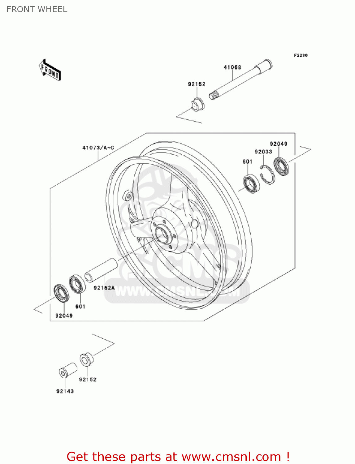 FRONT WHEEL ZX900F1 NINJA ZX9R 2002 USA CALIFORNIA CANADA