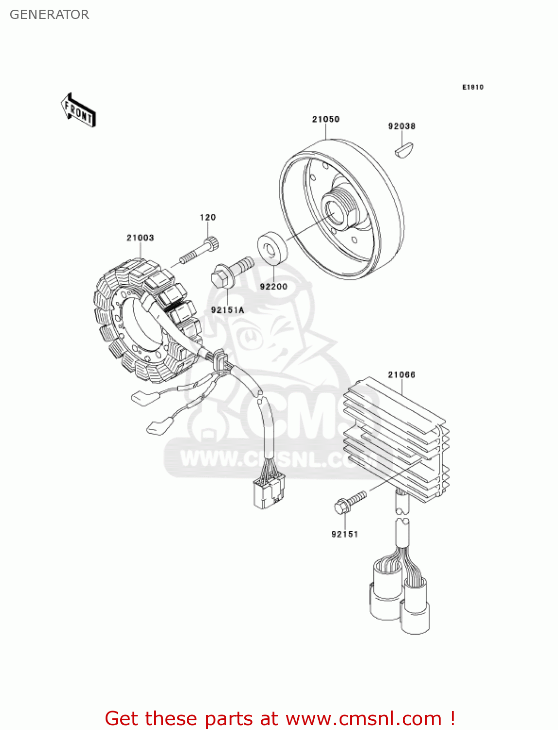 GENERATOR ZX900F1 NINJA ZX9R 2002 USA CALIFORNIA CANADA