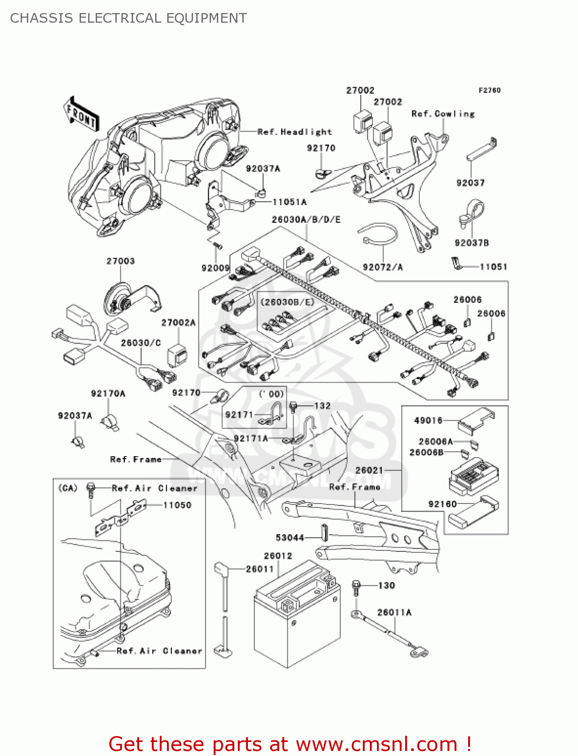 CHASSIS ELECTRICAL EQUIPMENT ZX900F1 NINJA ZX9R 2002 USA CALIFORNIA CANADA