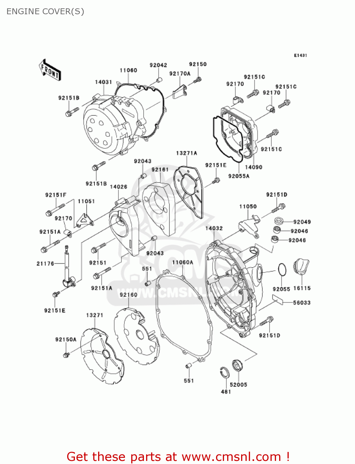 ENGINE COVER(S) ZX900F1 NINJA ZX9R 2002 USA CALIFORNIA CANADA