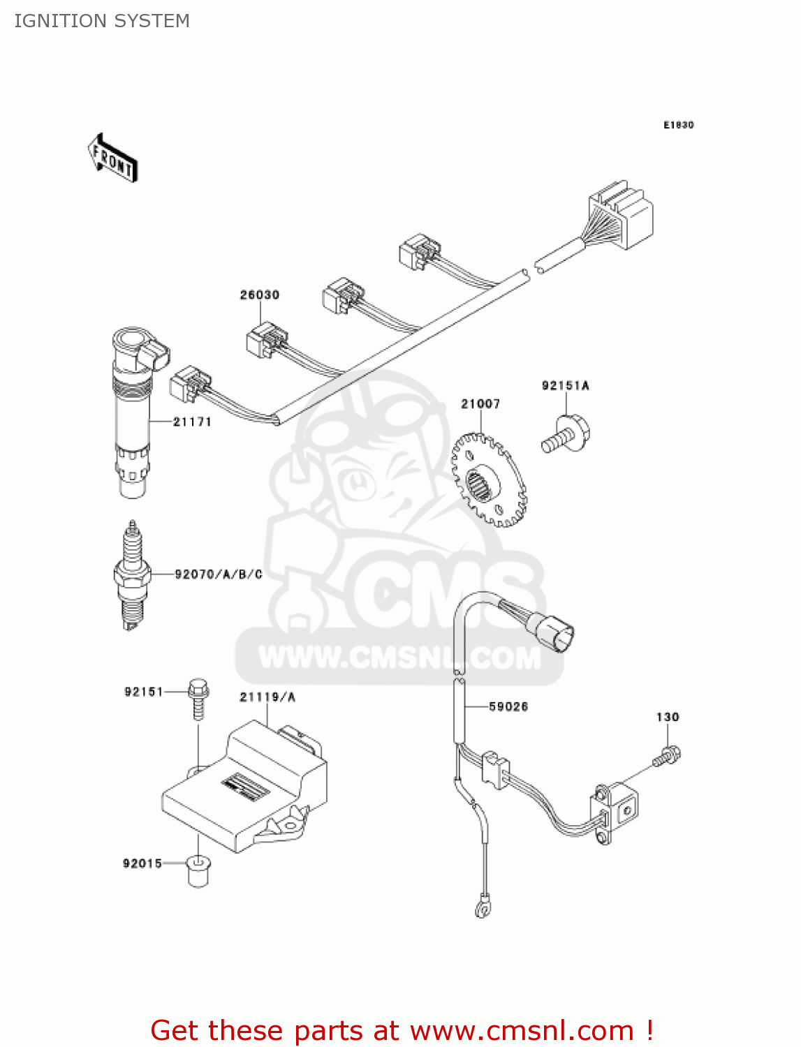 IGNITION SYSTEM ZX900F1 NINJA ZX9R 2002 USA CALIFORNIA CANADA