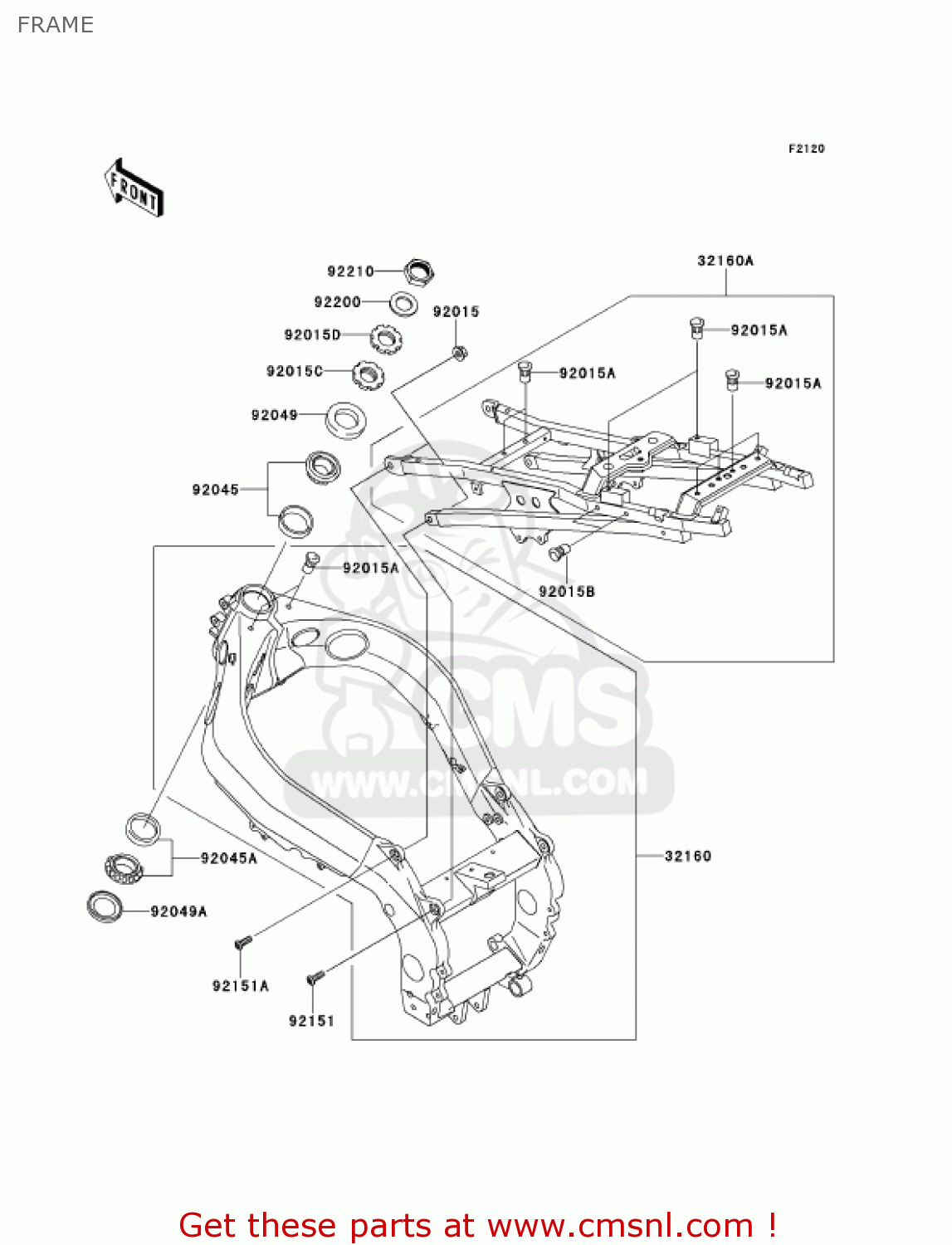FRAME ZX900F1 NINJA ZX9R 2002 USA CALIFORNIA CANADA