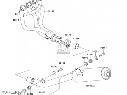 MUFFLER(S) - ZX900F1 NINJA ZX9R 2002 USA CALIFORNIA CANADA