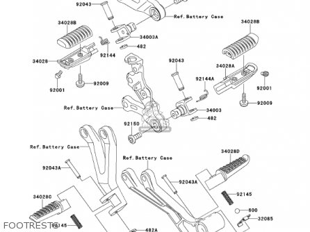 FOOTRESTS - ZX900F1 NINJA ZX9R 2002 USA CALIFORNIA CANADA