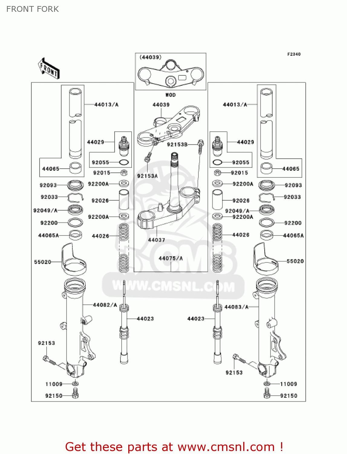 FRONT FORK ZX900F2 NINJA ZX9R 2003 USA CALIFORNIA CANADA