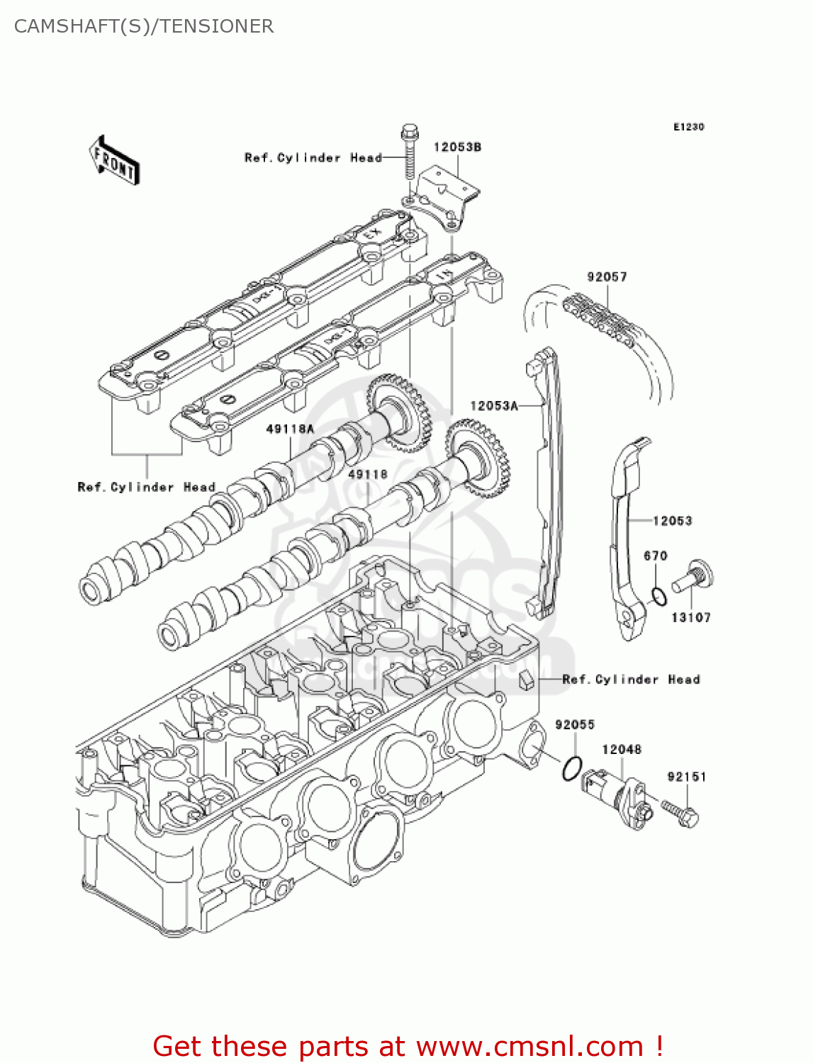 CAMSHAFT(S)/TENSIONER ZX900F2 NINJA ZX9R 2003 USA CALIFORNIA CANADA