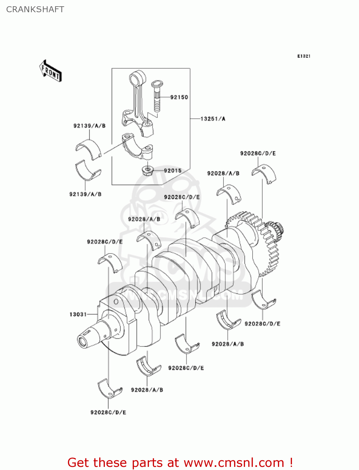 CRANKSHAFT ZX900F2 NINJA ZX9R 2003 USA CALIFORNIA CANADA