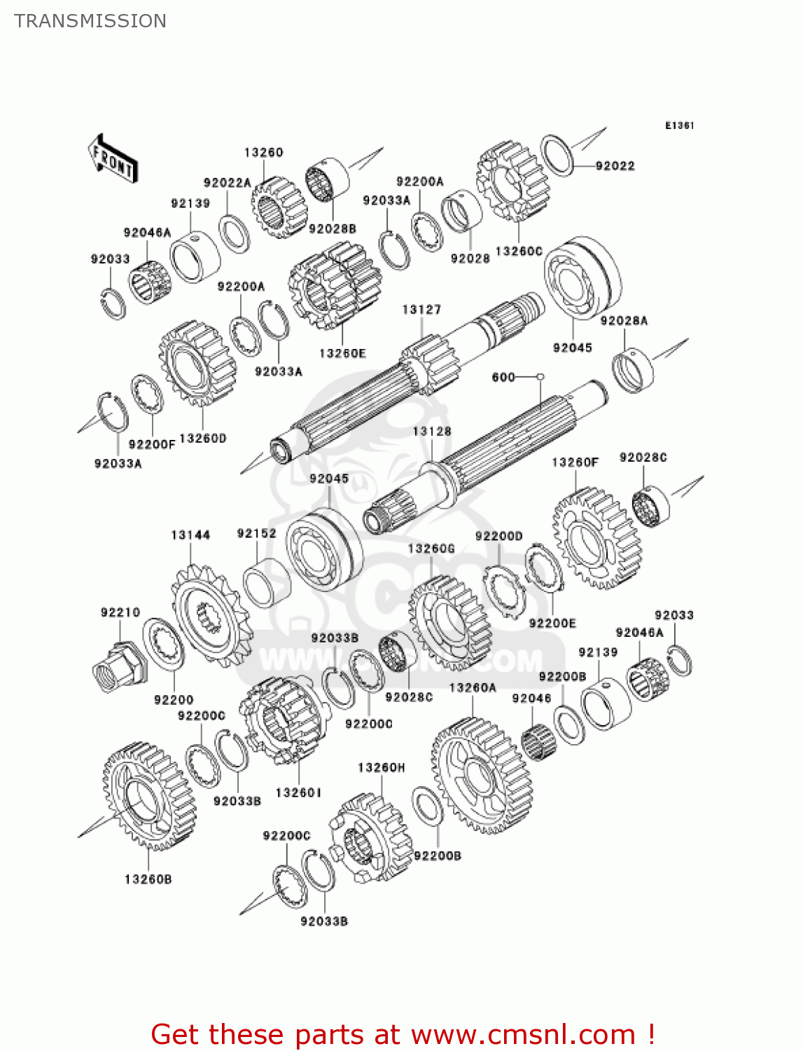 TRANSMISSION ZX900F2 NINJA ZX9R 2003 USA CALIFORNIA CANADA