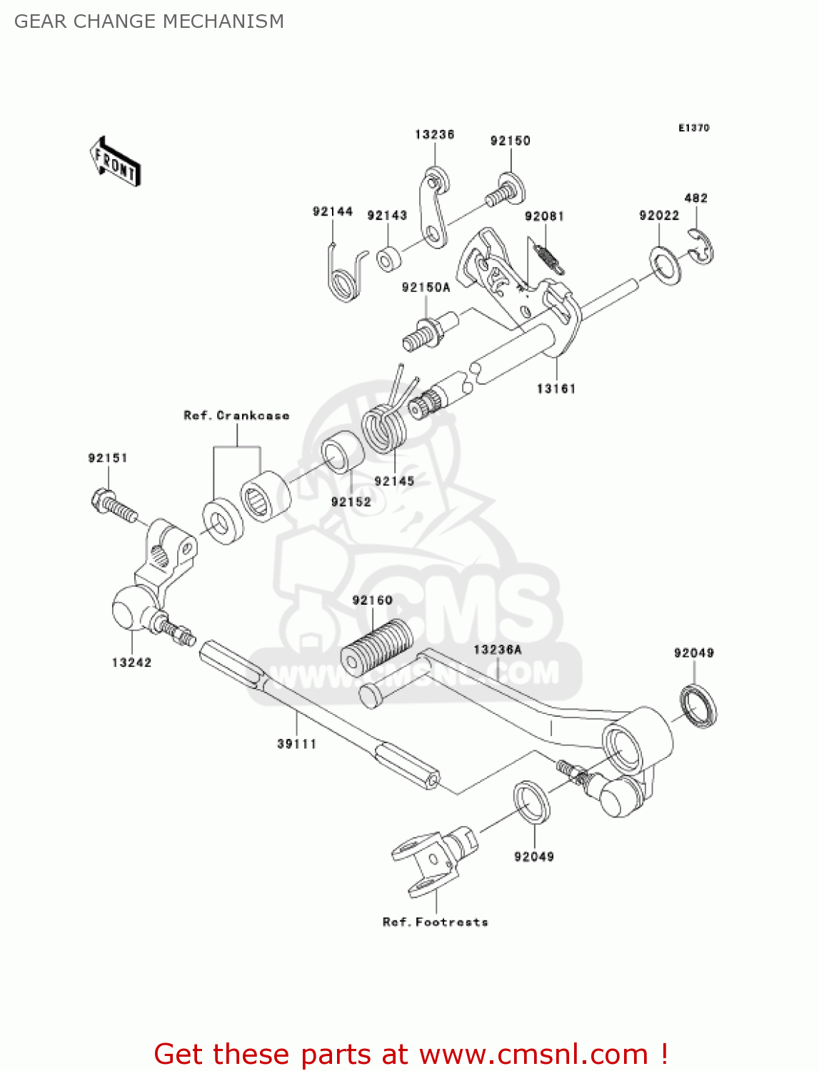 GEAR CHANGE MECHANISM ZX900F2 NINJA ZX9R 2003 USA CALIFORNIA CANADA