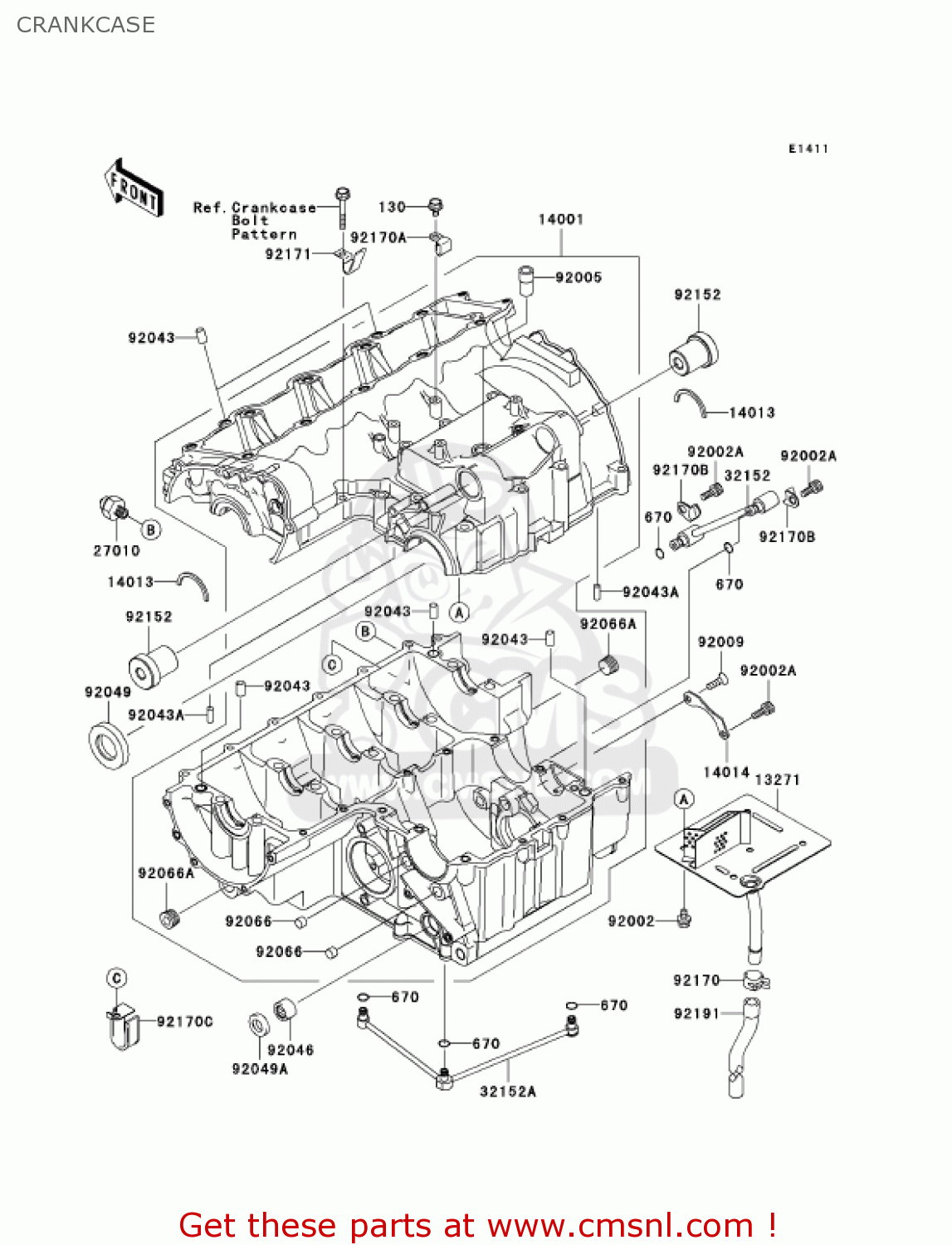 CRANKCASE ZX900F2 NINJA ZX9R 2003 USA CALIFORNIA CANADA