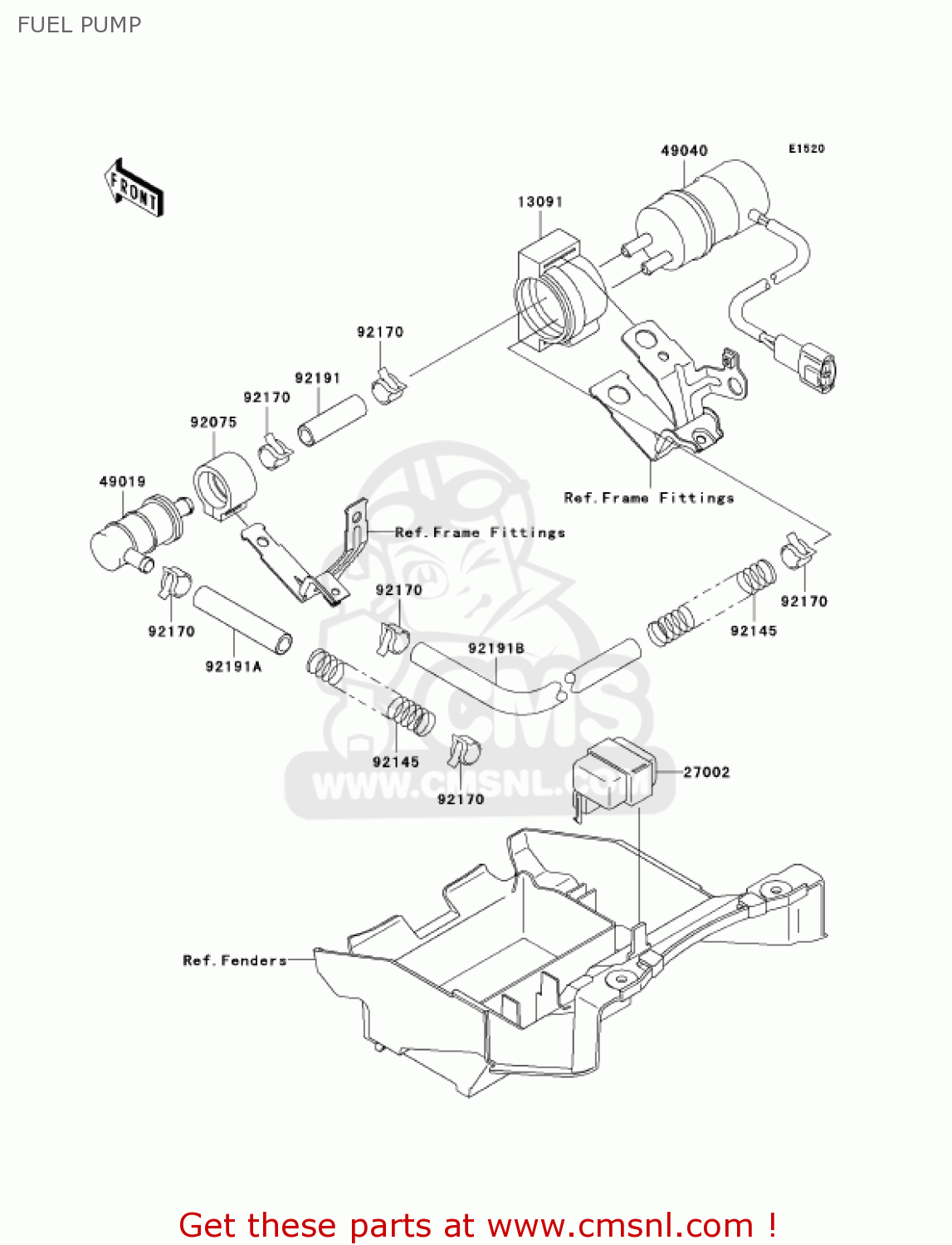 FUEL PUMP ZX900F2 NINJA ZX9R 2003 USA CALIFORNIA CANADA