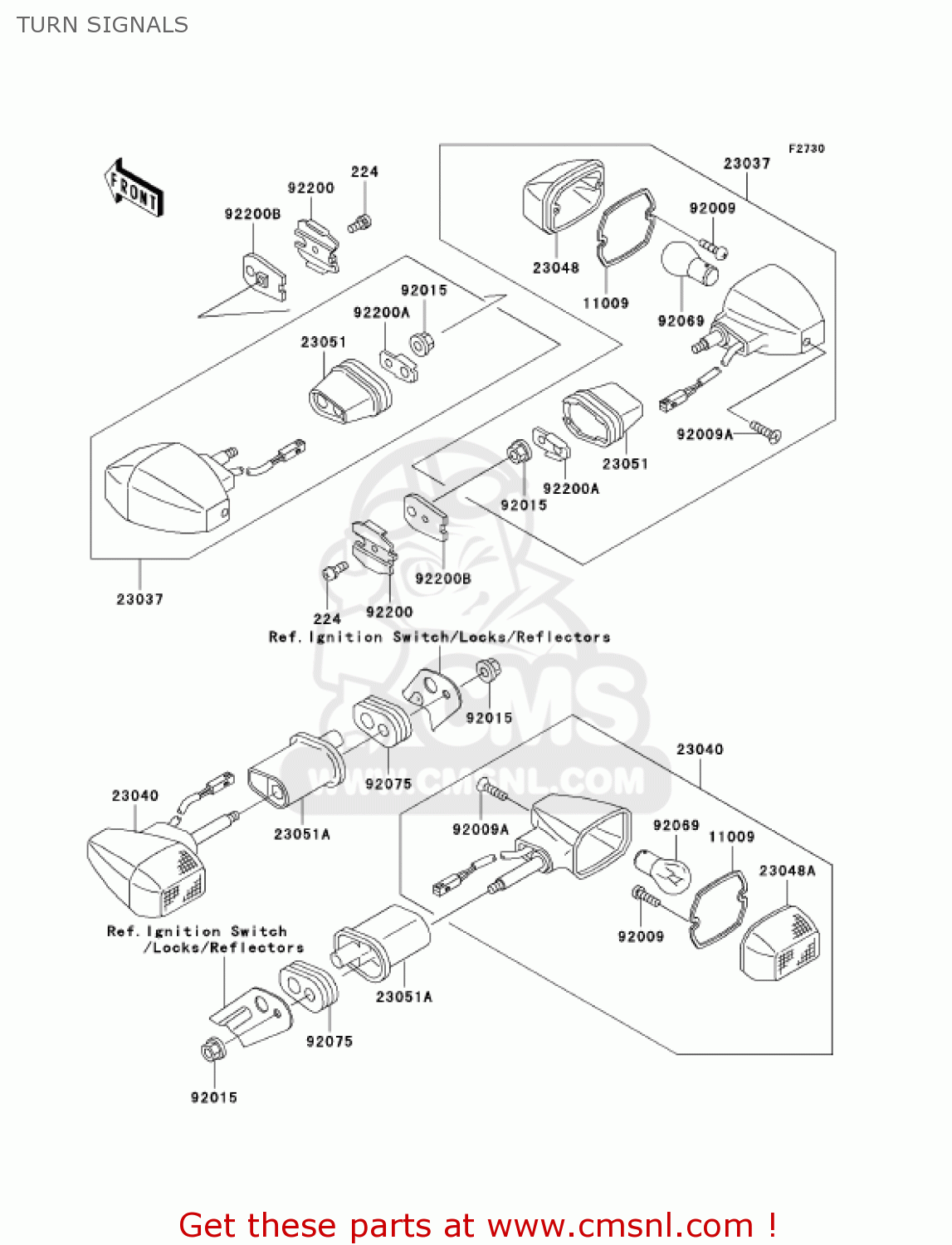 TURN SIGNALS ZX900F2 NINJA ZX9R 2003 USA CALIFORNIA CANADA