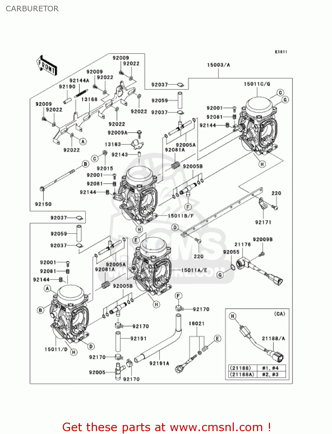 CARBURETOR ZX900F2 NINJA ZX9R 2003 USA CALIFORNIA CANADA