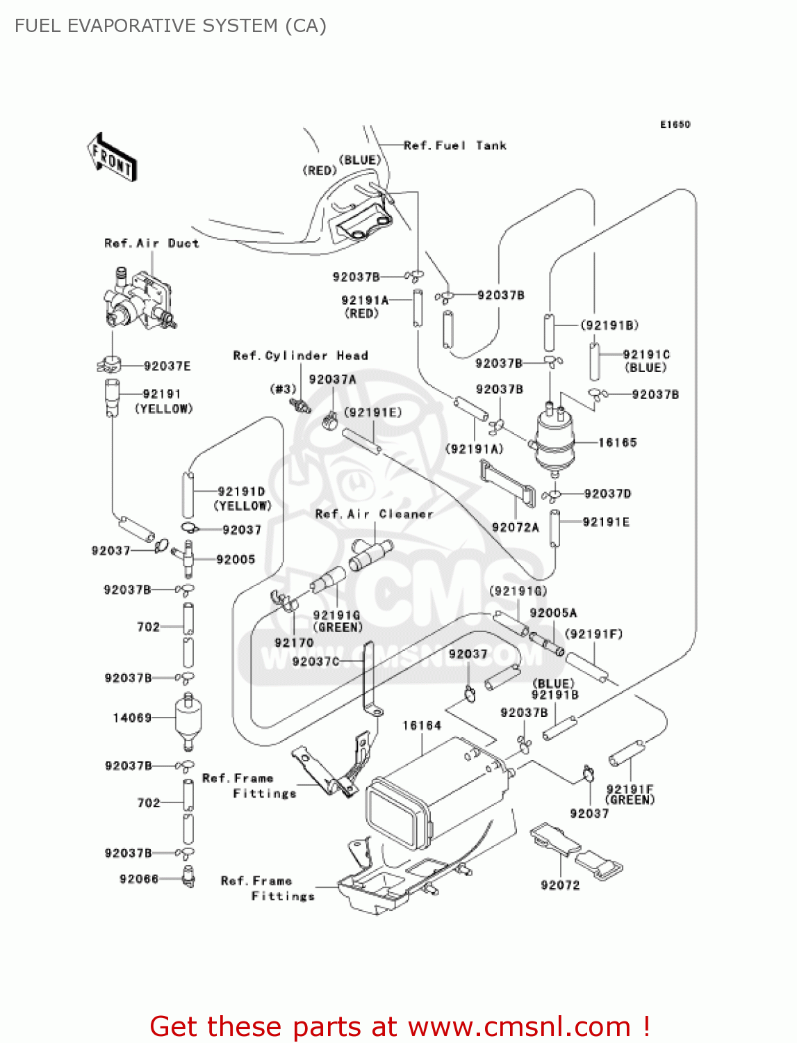 FUEL EVAPORATIVE SYSTEM (CA) ZX900F2 NINJA ZX9R 2003 USA CALIFORNIA CANADA