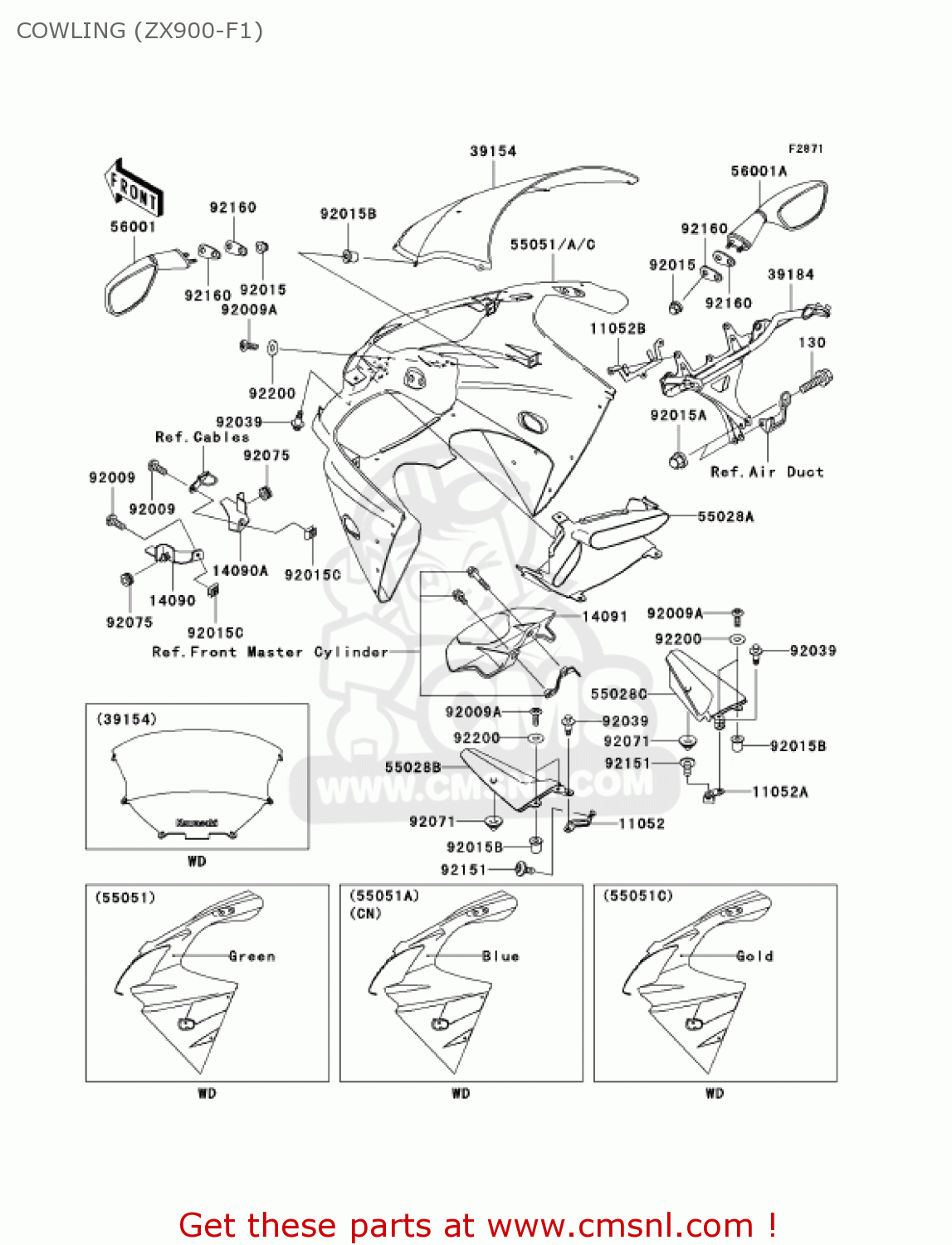 COWLING (ZX900-F1) ZX900F2 NINJA ZX9R 2003 USA CALIFORNIA CANADA