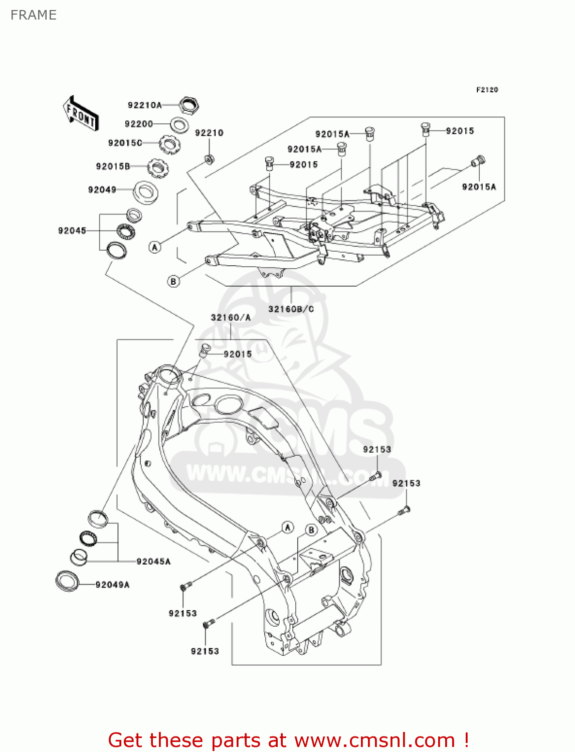 FRAME ZX900F2 NINJA ZX9R 2003 USA CALIFORNIA CANADA