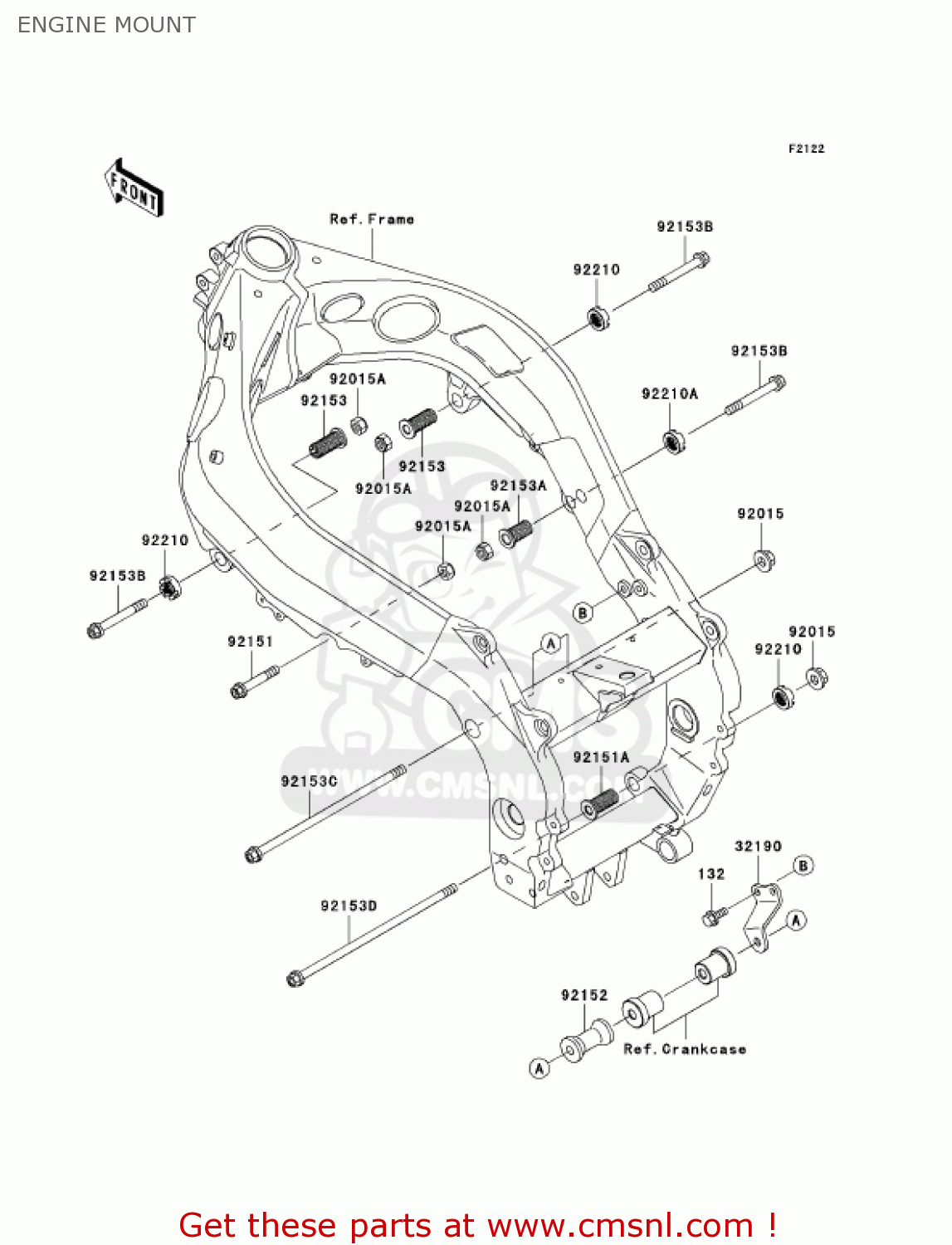 ENGINE MOUNT ZX900F2 NINJA ZX9R 2003 USA CALIFORNIA CANADA