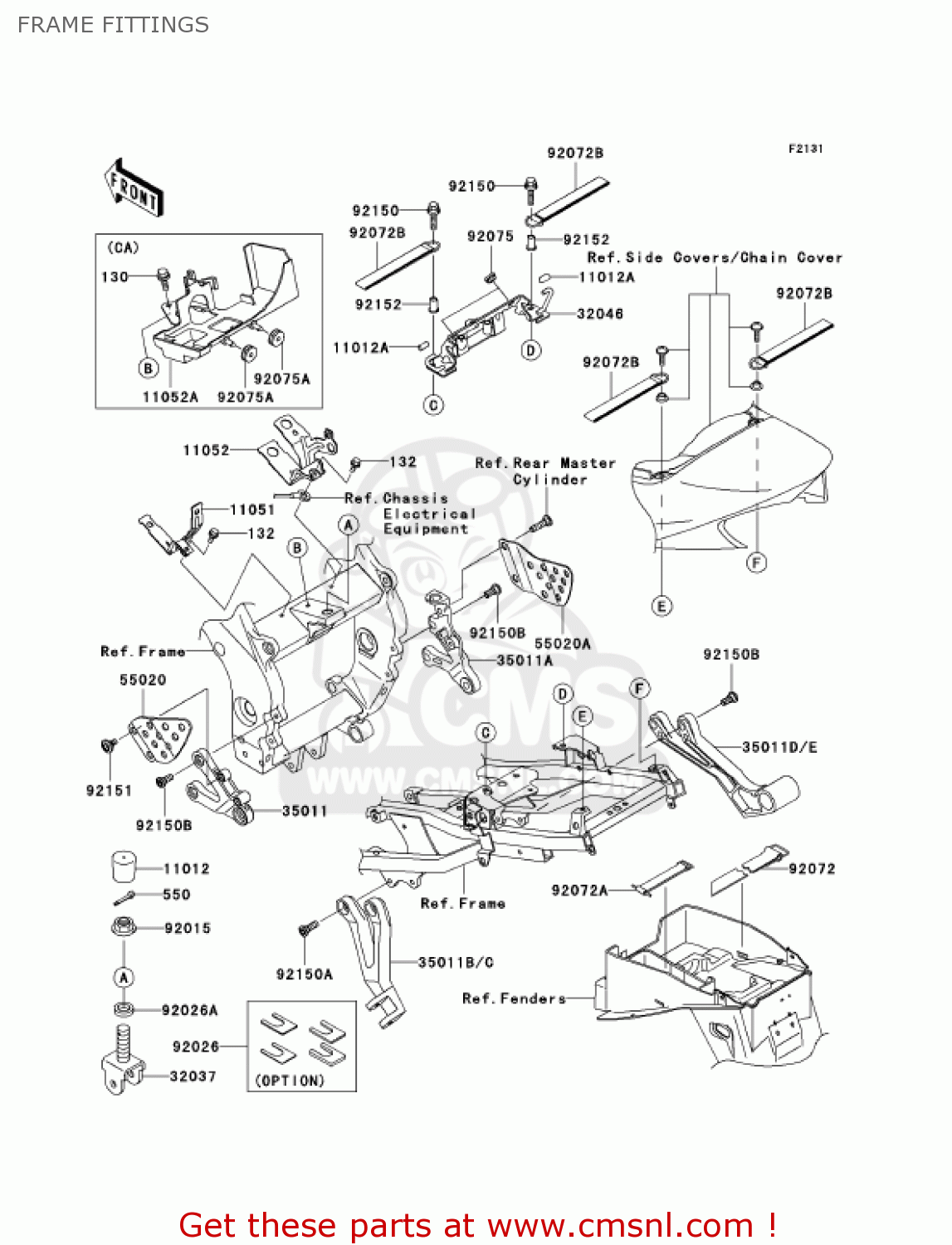 FRAME FITTINGS ZX900F2 NINJA ZX9R 2003 USA CALIFORNIA CANADA