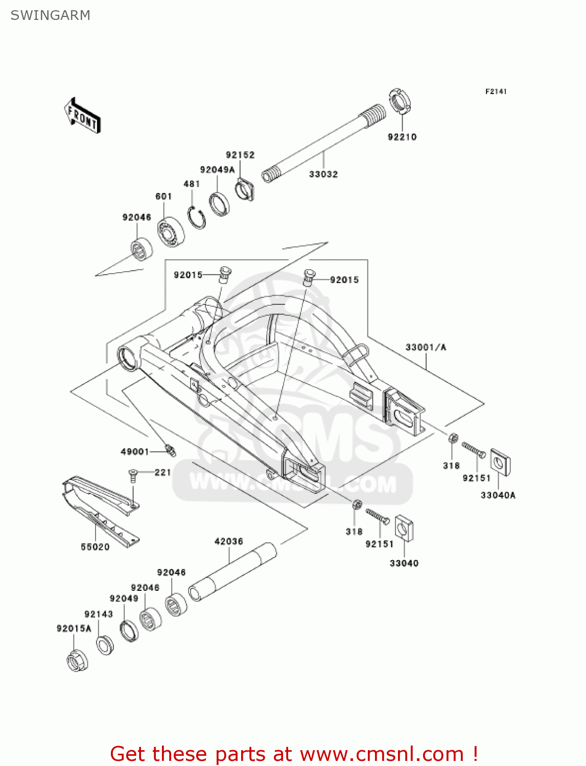 SWINGARM ZX900F2 NINJA ZX9R 2003 USA CALIFORNIA CANADA