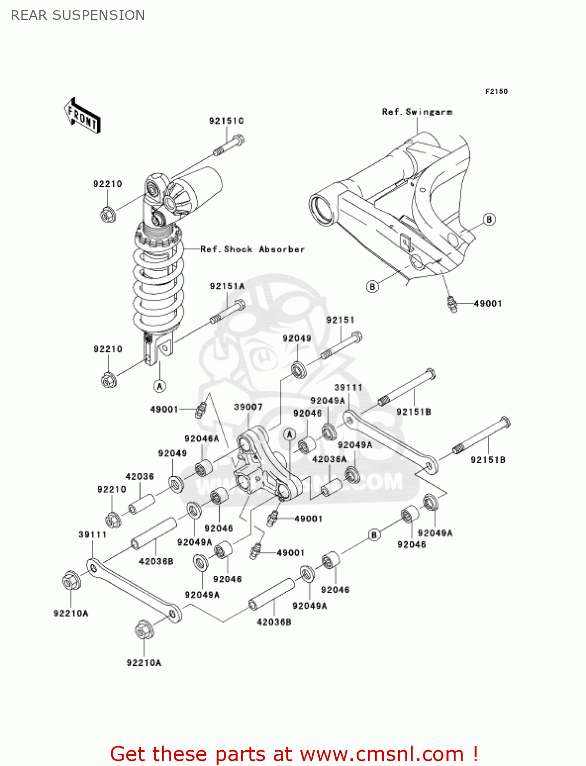 REAR SUSPENSION ZX900F2 NINJA ZX9R 2003 USA CALIFORNIA CANADA