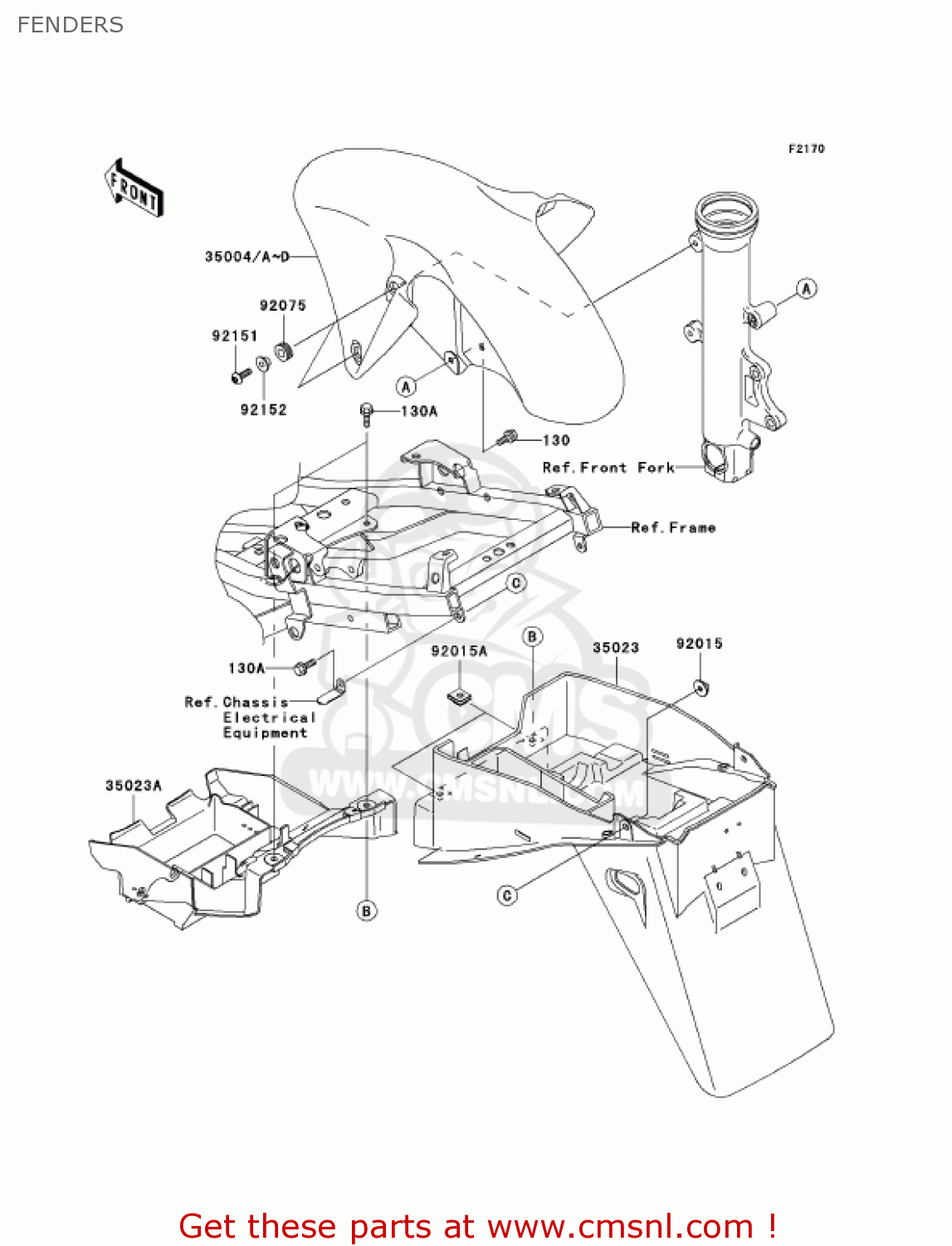 FENDERS ZX900F2 NINJA ZX9R 2003 USA CALIFORNIA CANADA