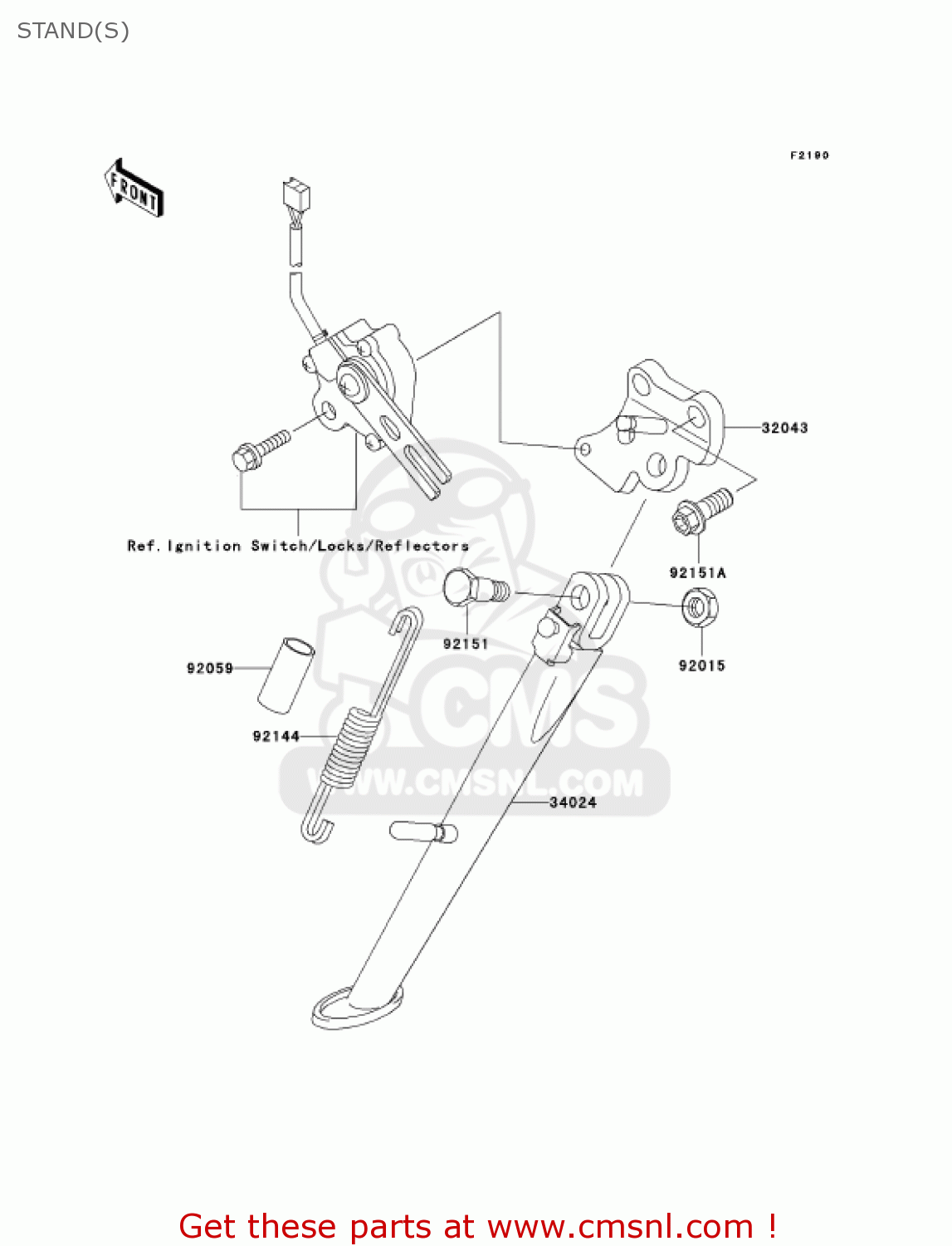 STAND(S) ZX900F2 NINJA ZX9R 2003 USA CALIFORNIA CANADA